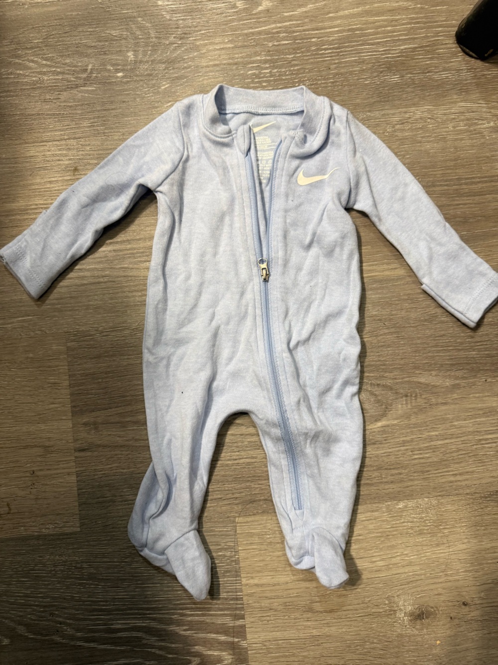 Nike Baby Light Blue Footed Zip One-Piece